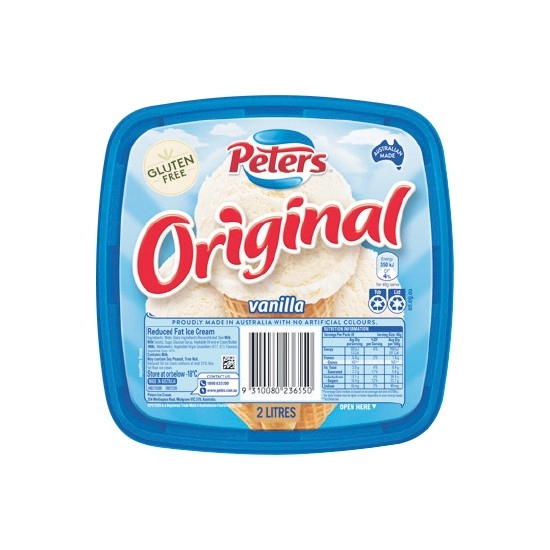 Peters Original Vanilla Ice Cream 2 Litre – From the Freezer