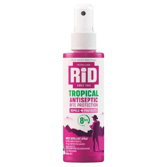 RiD Tropical Antiseptic Bite Protection Insect Repellent Spray 100ml