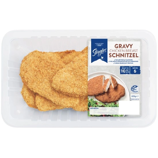 Steggles Gravy Chicken Schnitzel 600g