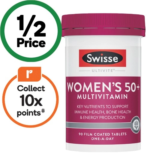 Swisse Ultivite Women’s 50+ Multivitamin Tablets Pk 90~