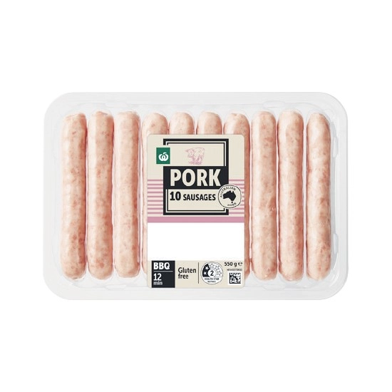 Woolworths Beef, Pork or Chicken Sausage or Chipolata Varieties 550g