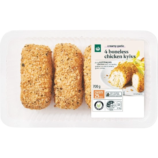 Woolworths Boneless Kyivs Varieties 700g with RSPCA Approved Chicken