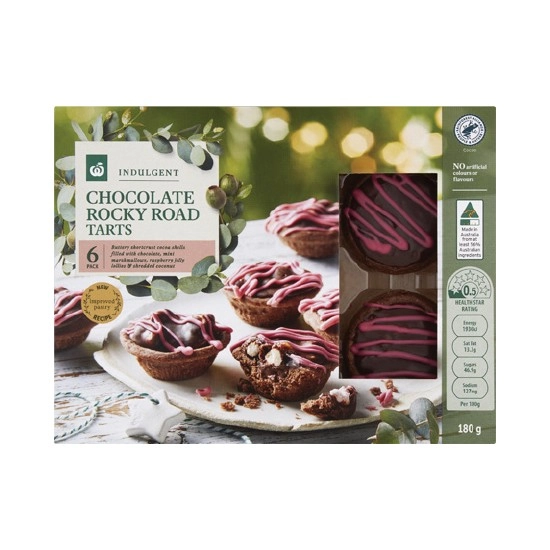 Woolworths Chocolate Rocky Road Tarts Pk 6