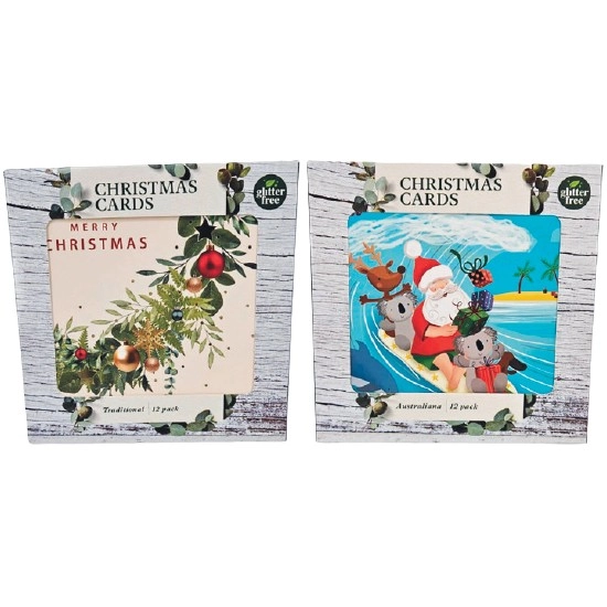 Woolworths Christmas Cards Square Pk 12