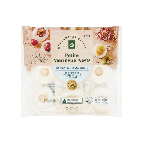 Woolworths Petite Meringue Nests Pk 9