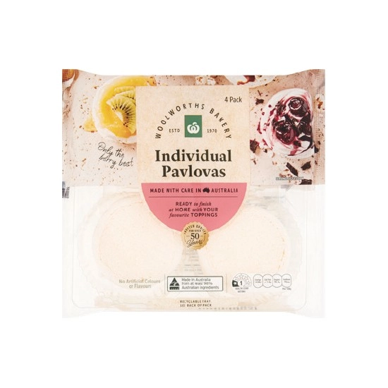 Woolworths Single Serve Pavlovas Pk 4