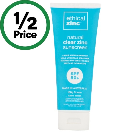 Ethical Zinc SPF50+ Natural Clear Zinc Sunscreen 100g*