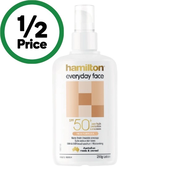 Hamilton Everyday Face Sunscreen SPF50+ 200g*