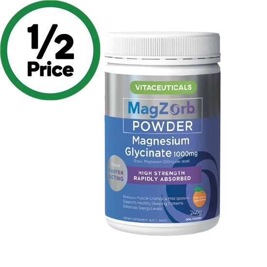 Magzorb Magnesium Glycinate 1000mg Powder 240g^