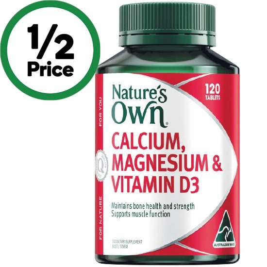 Nature’s Own Calcium, Magnesium & Vitamins D3 Tablets Pk 120^