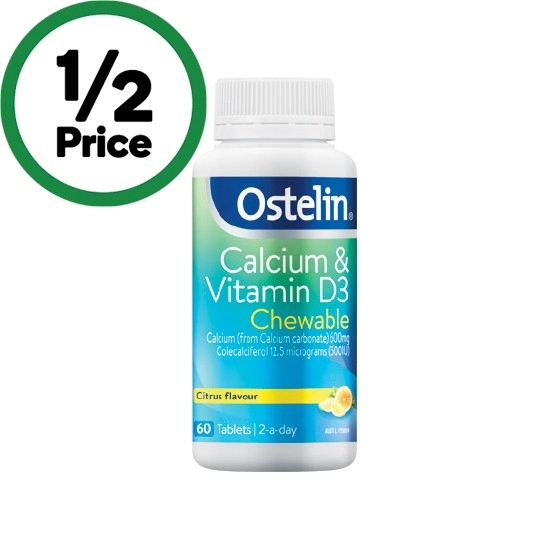 Ostelin Calcium & Vitamin D3 Chewable Tablets Pk 60^