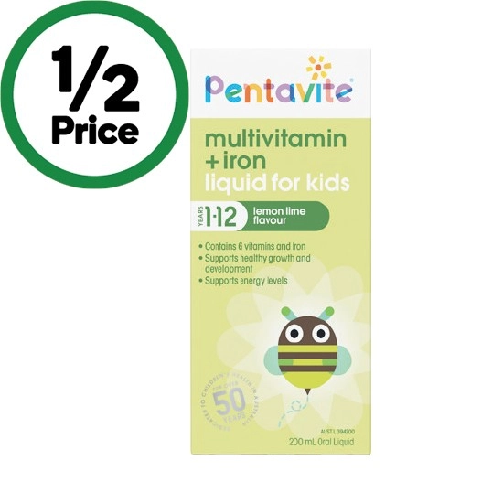 Pentavite Multivitamin + Iron Kids Liquid 200ml^