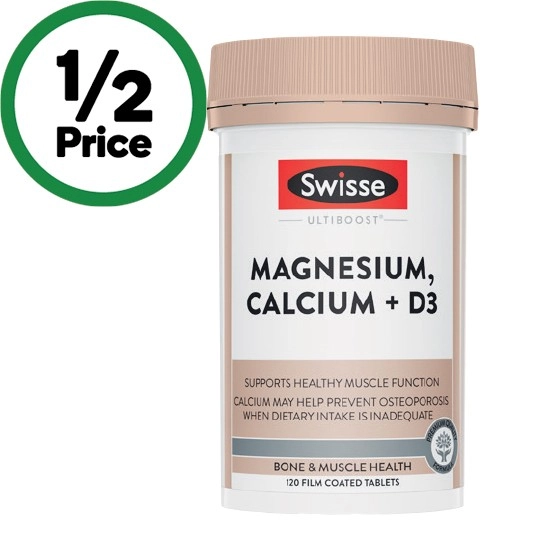 Swisse Ultiboost Magnesium, Calcium + D3 Tablets Pk 120^