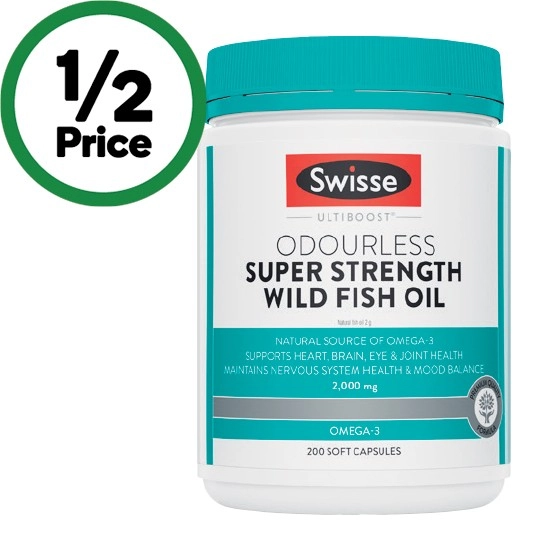 Swisse Ultiboost Odourless High Strength Wild Fish Oil Pk 200^