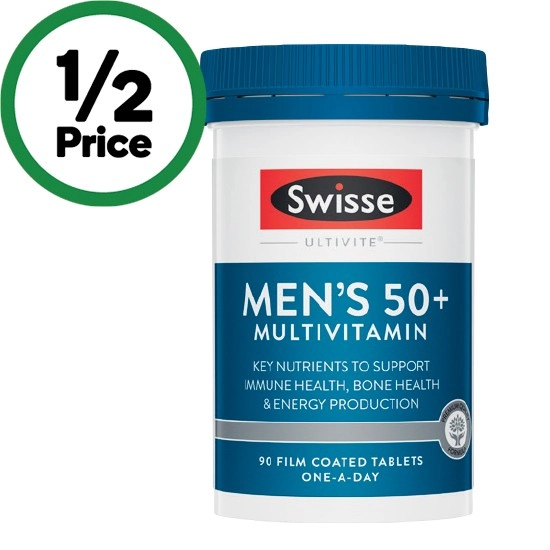 Swisse Ultivite Men’s 50+ Multivitamin Tablets Pk 90^