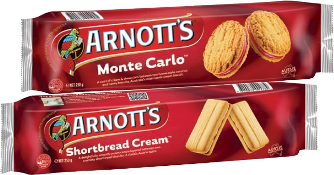 Arnott's Creams or Tina Wafer Biscuits 200g-250g