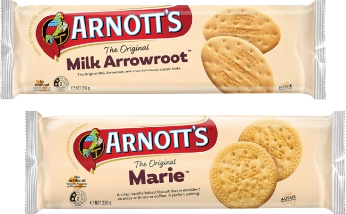 Arnott's Milk Arrowroot or Marie Biscuits 250g