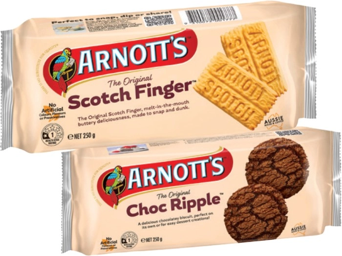 Arnott's Scotch Finger or Choc Ripple Biscuits 250g