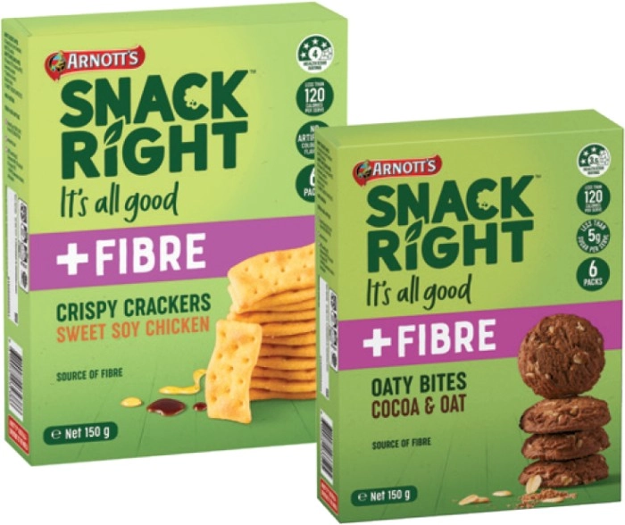 Arnott's Snack Right Multipack Oaty Bites or Crispy Crackers 150g