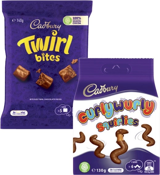 Cadbury or Europe Bites 120g-160g or Pascall Chocolate Bites 160g-185g