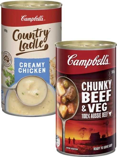 Campbell's Country Ladle or Chunky Soup 495g-505g