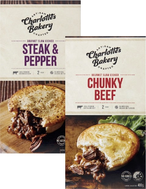 Charlottes Bakery Slow Cooked Pies 2 Pack 400g