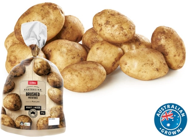 Coles Australian Brushed Potatoes 2kg Bag