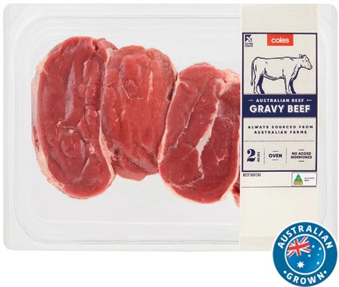 Coles Australian No Added Hormones Gravy Beef 800g