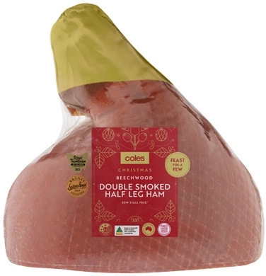 Coles Beechwood Double Smoked Half Leg Ham