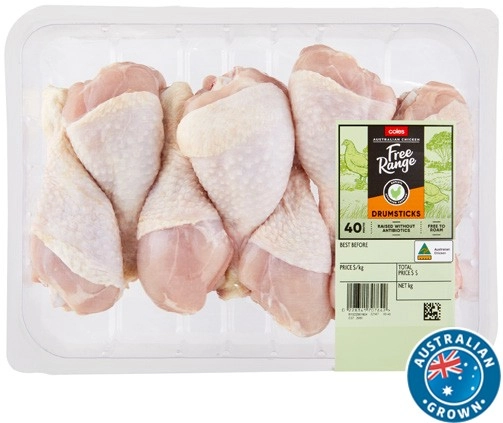 Coles Free Range RSPCA Approved Chicken Drumsticks Large Pack