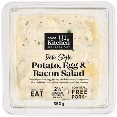 Coles Kitchen Potato, Egg & Bacon Salad 350g