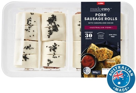 Coles Made Easy Pork Sausage Rolls 550g