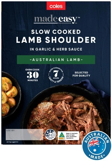 Coles Made Easy Slow Cooked Lamb Shoulder In Garlic Herb Sauce 550g