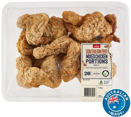 Coles RSPCA Approved Chicken Southern Fried Portions 1.2kg