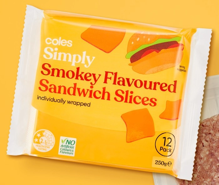 Coles Simply Smokey Flavoured Sandwich Slices 250g