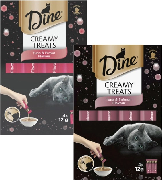 Dine Creamy Treats Cat Food 4x12g