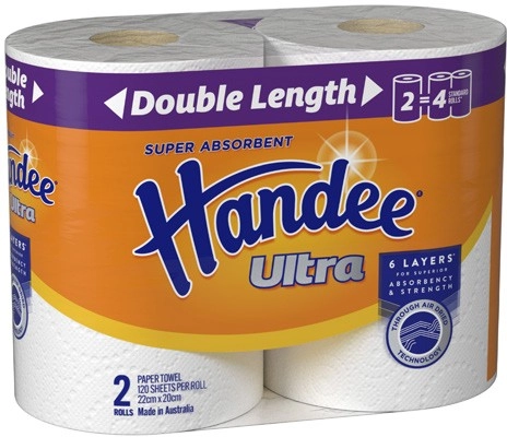 Handee Ultra Double Length Paper Towel 2 Pack