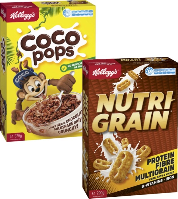 Kellogg's Nutri Grain 290g or Coco Pops 375g