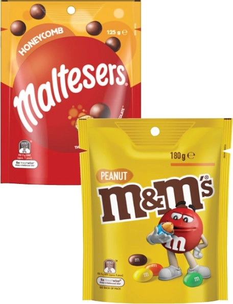 Mars M&M's, Maltesers or Pods 120g-180g