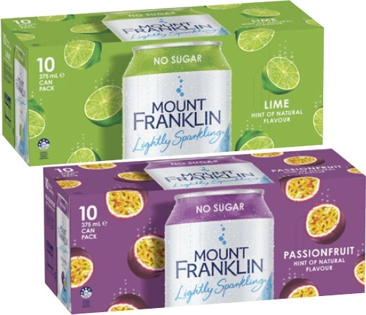 Mt Franklin Sparkling Water 10x375mL