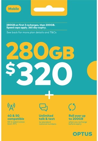 Optus $320 Prepaid SIM Starter Kit