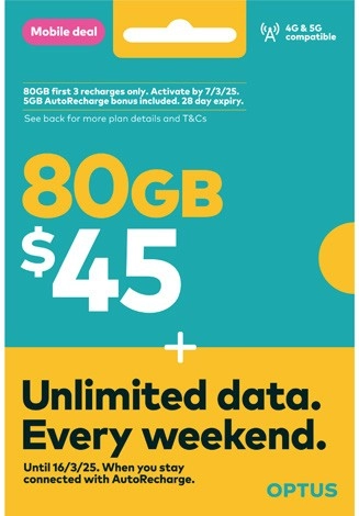 Optus $45 Prepaid SIM Starter Kit