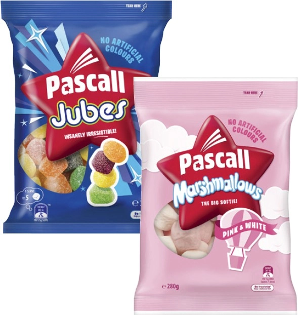 Pascall Candy 180g-300g or Marshmallows 280g