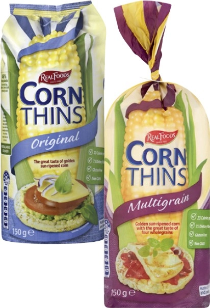 Real Foods Corn Thins 125g-150g