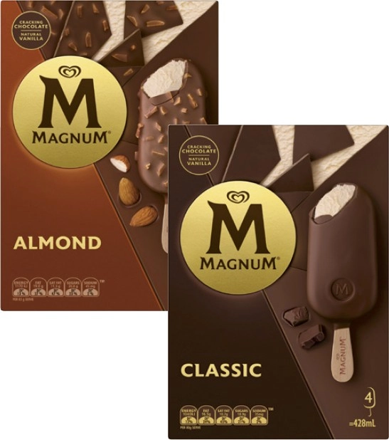 Streets Magnum Ice Cream 4 Pack-6 Pack 360mL-428mL