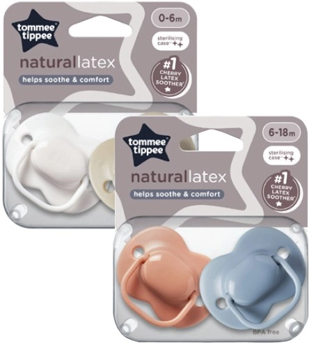 Tommee Tippee Baby Cherry Latex Soothers 0-6 Months or 6-18 Months 2 Pack