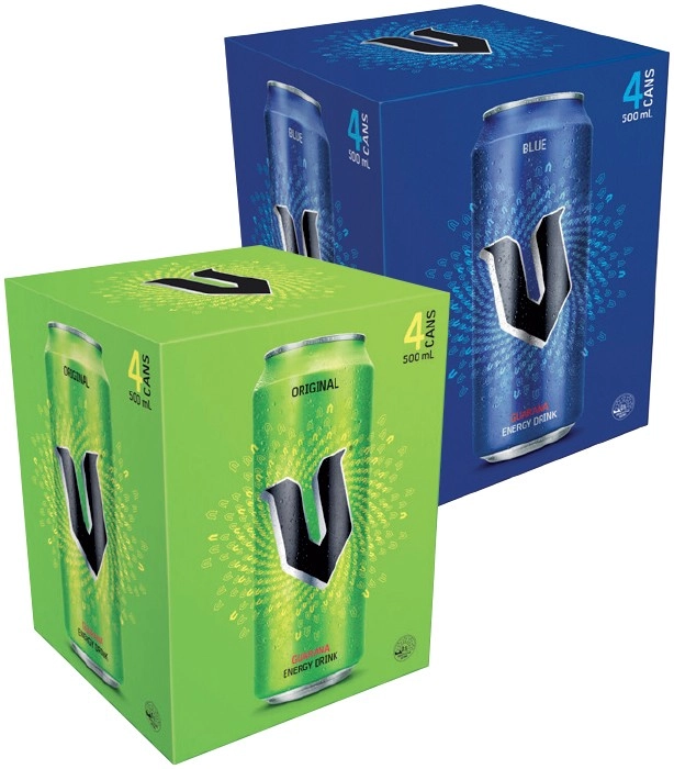 V Energy Drink 4x500mL Selected Varieties