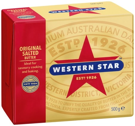 Western Star Butter Block 500g Selected Varieties