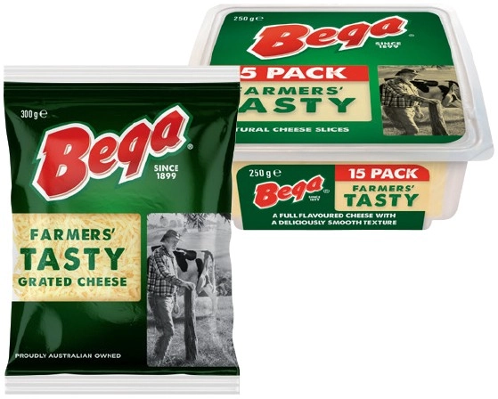 Bega Sliced 15 Pack or Grated Cheese 300g Selected Varieties