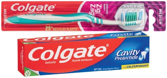 Colgate Toothpaste 110-120g, Dental Floss 25m, Plax Mouthwash 250mL, ZigZag or Kids Toothbrush 1 Pack Selected Varieties